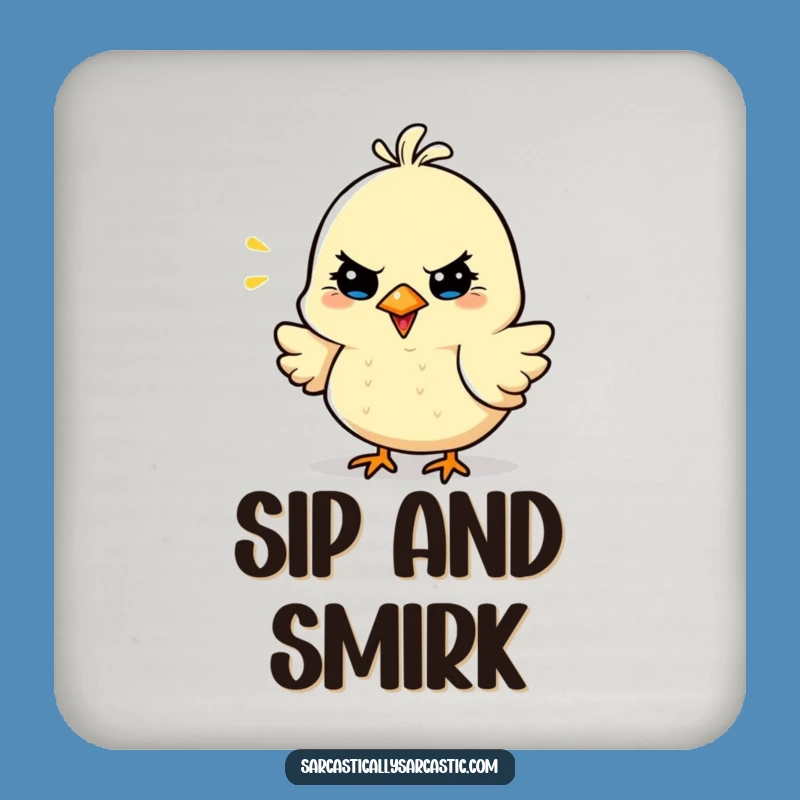 Funny Sarcastic Bird Coaster Set - Witty Chirp Drink Protector, Humor Gift