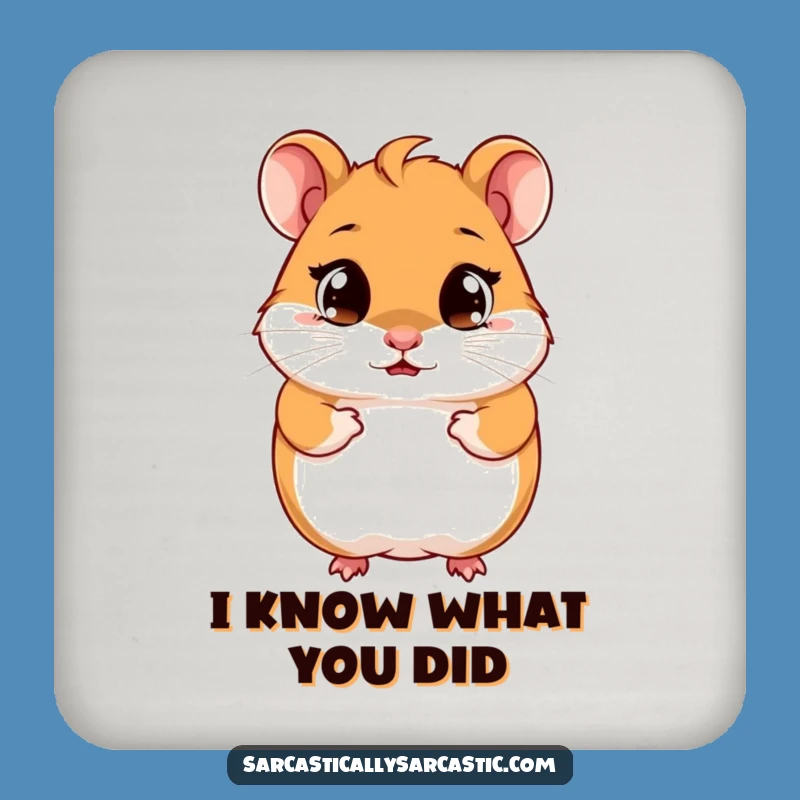 Funny Hamster Coaster: Cute Smirking Decor, Protect Surfaces Gift!