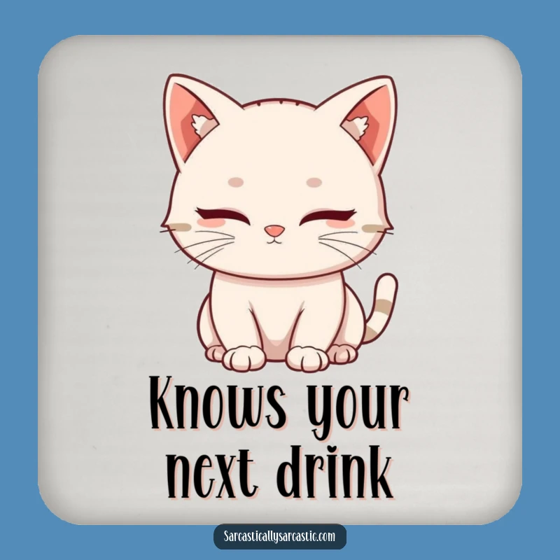 Funny Kawaii Cat Blink Drink Coaster: Protect Surfaces with Insight