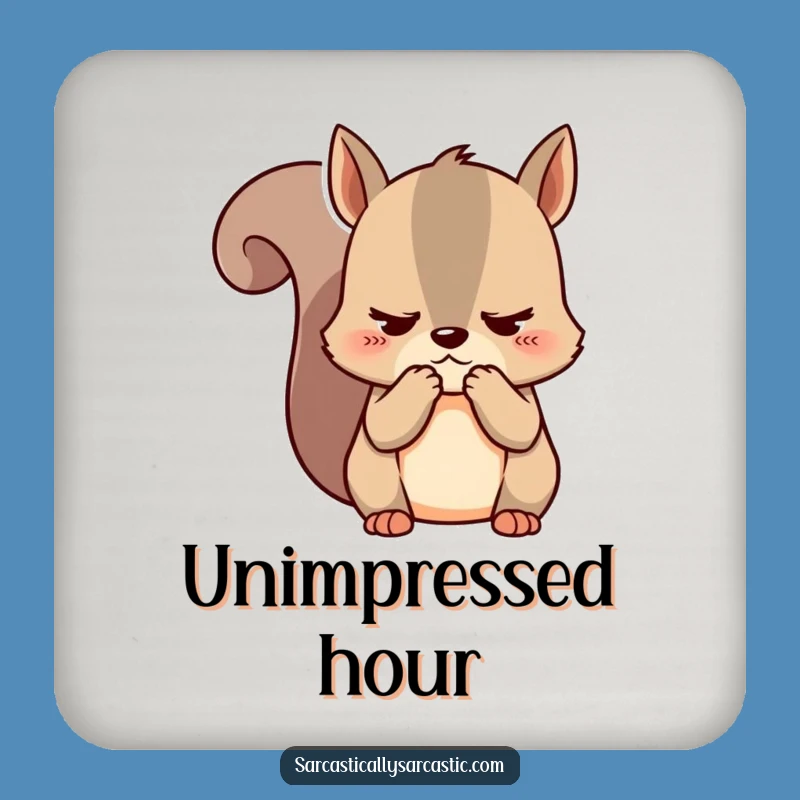 Funny Kawaii Squirrel Coaster Set - Unimpressed Protection for Your Surfaces