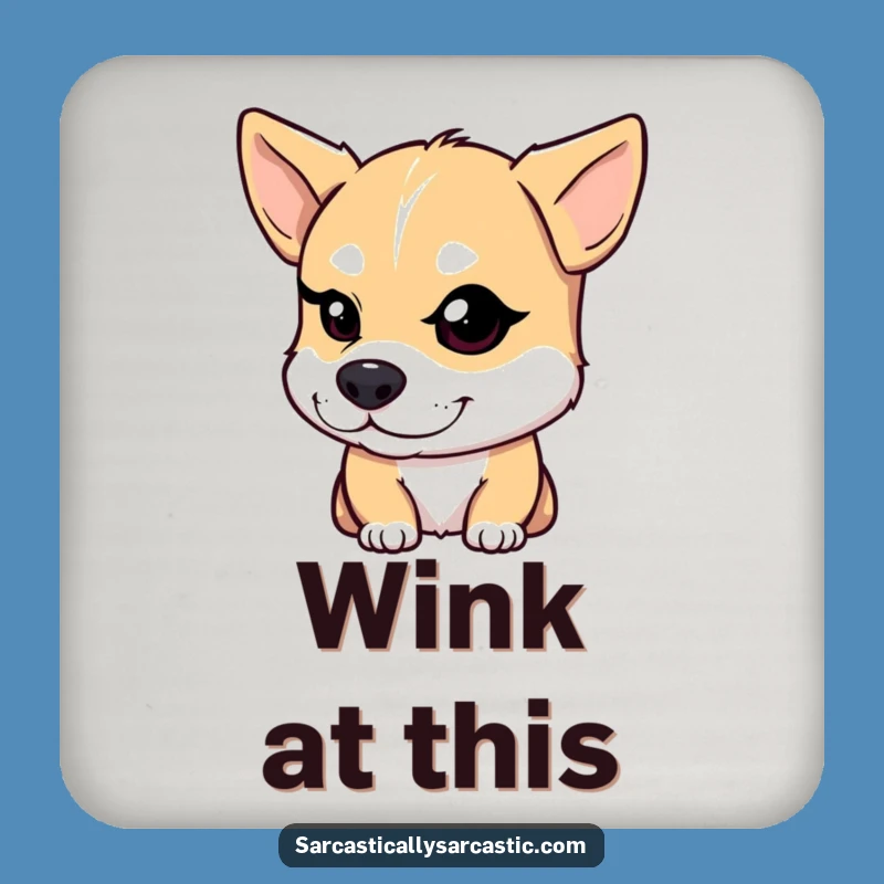 Funny Dog Smirk Coaster: Winking Pup's Protective Drink Accessory