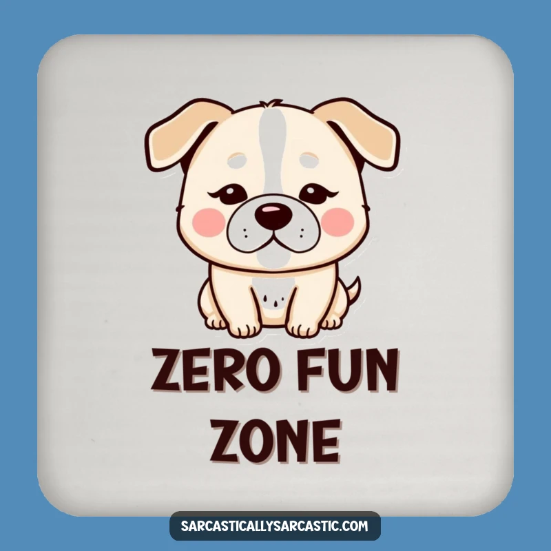 Funny Kawaii Dog Coaster: Deadpan Style Protection, Gift