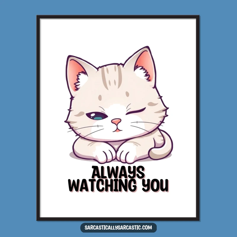 Funny Cat Sleep Poster: Hilarious Wall Art for Feline Fans