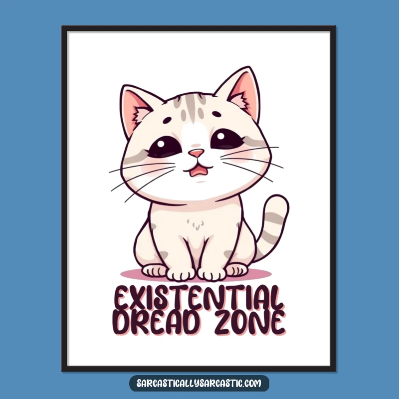 Funny Kawaii Cat Sigh Poster: Adorable Wall Art and Hilarious Gift