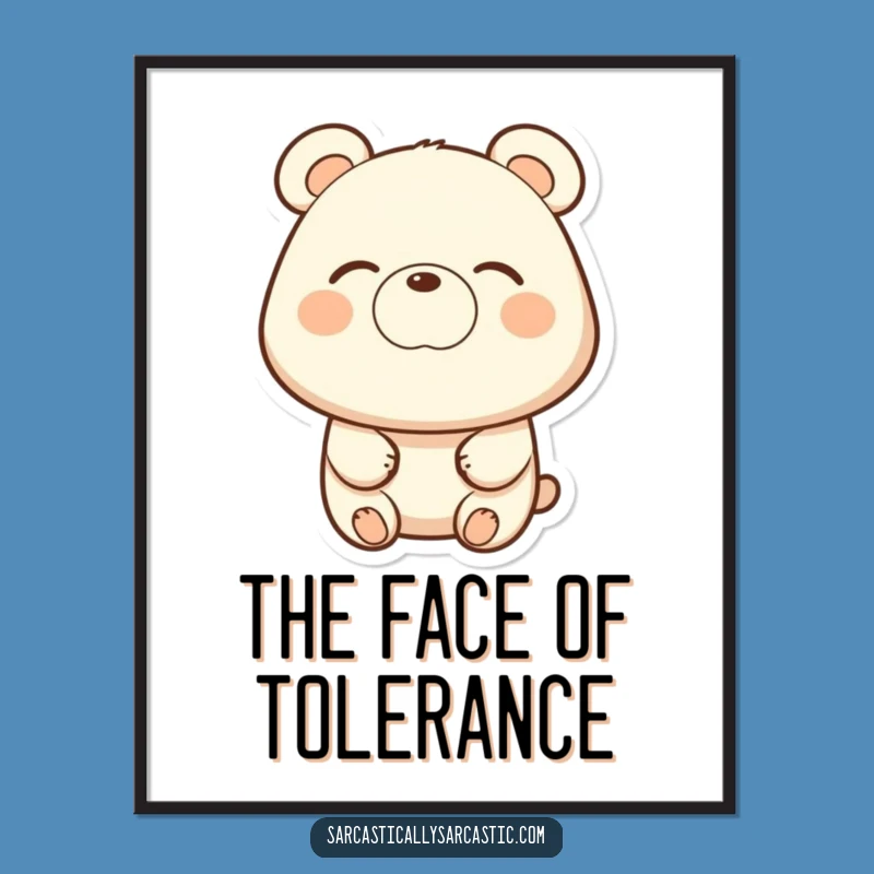 Funny Bear Eye-Roll Poster: Hilarious Wall Art for Relatable Decor