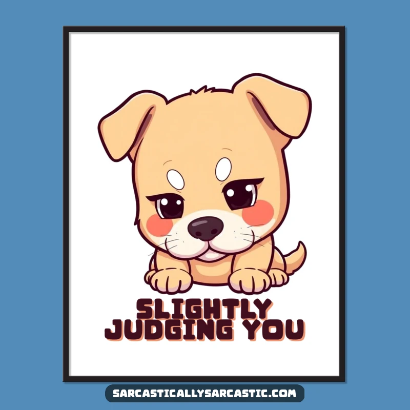 Funny Dog Eyebrow Poster - Hilarious Wall Art for a Laugh