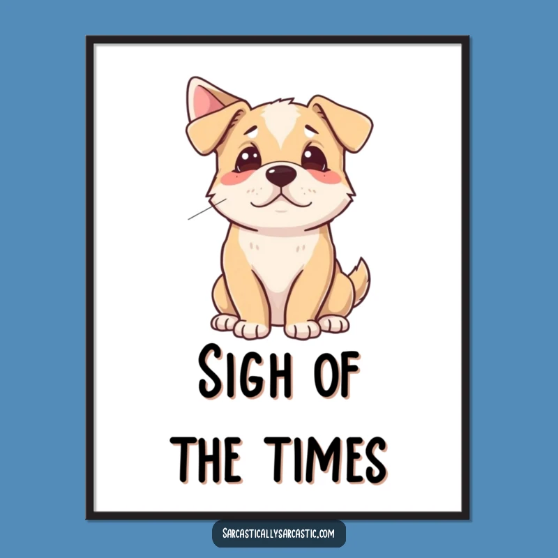 Funny Dog Sigh Poster: Hilarious Wall Art for Canine Drama Lovers