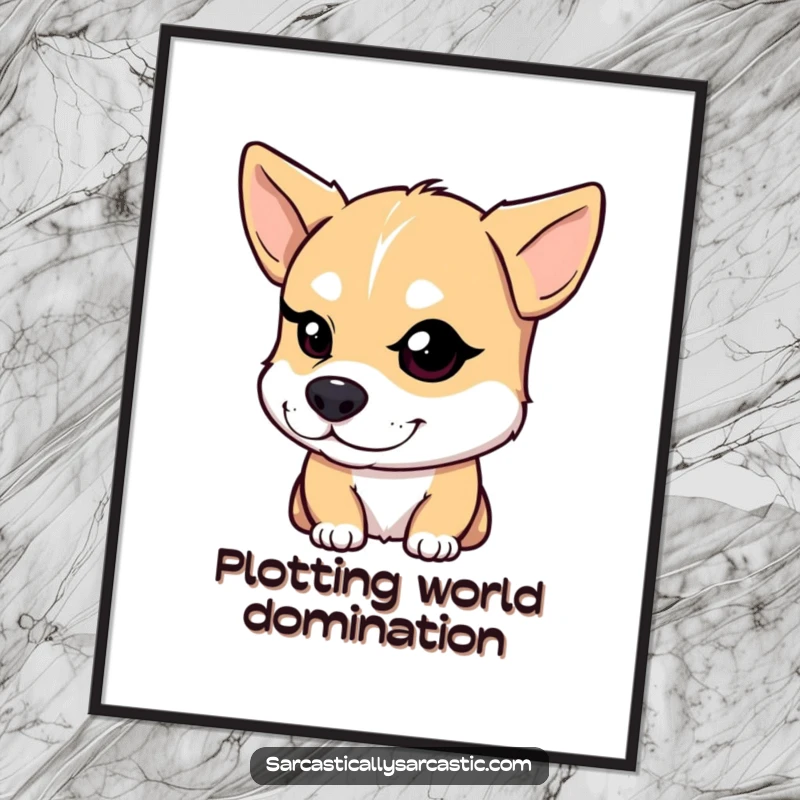 Funny Dog Poster: A dog with a knowing smirk winks one eye, bringing witty charm and humor to wall art.