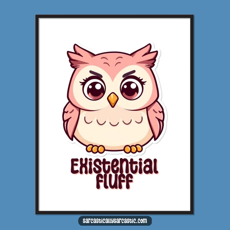 Funny Owl Poster - Curious Head Tilt Wall Art Gift