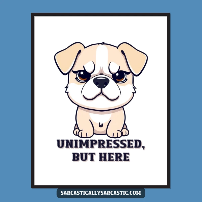 Funny Sarcastic Dog Poster - Raised Eyebrow Art - Perfect Funny Gift
