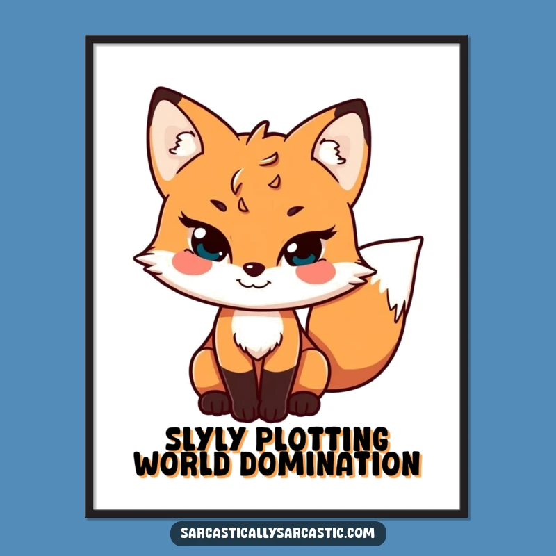 Funny Sly Fox Poster: Witty Art for Your Walls - A Charming Funny Decor Gift