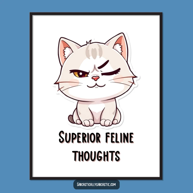 Funny Cat Smirk Poster: Decorate with Feline Confidence and Subtle Charm