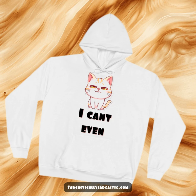 Funny Kawaii Cat Rolling Eyes Hoodie featuring a cute cat character with a comically exaggerated eye-roll, perfect for cozy, sassy vibes.
