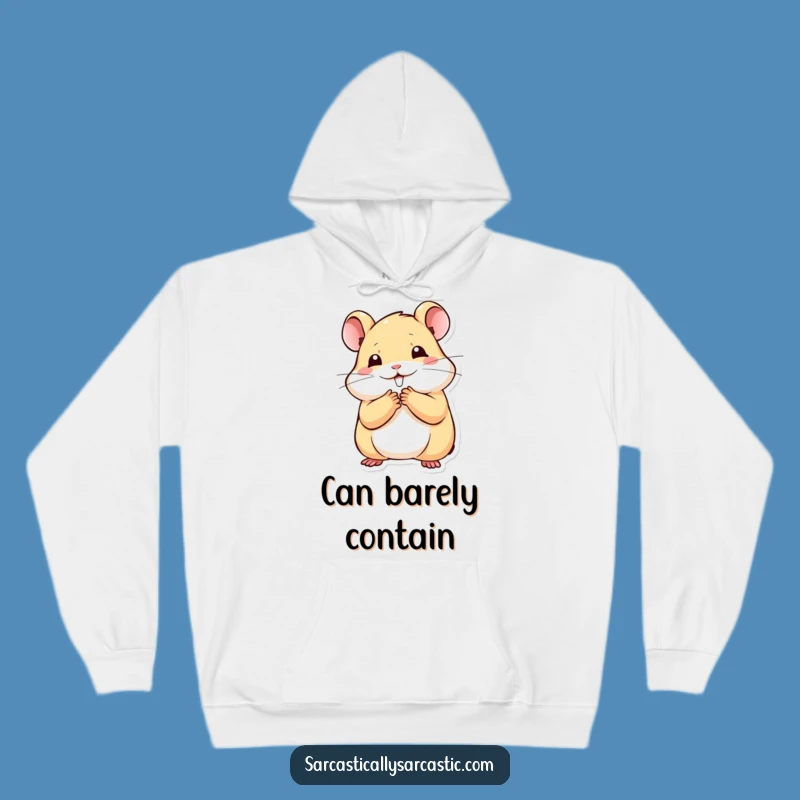 Funny Kawaii Hamster Hoodie: Cozy Stifled Smile, Ultimate Funny Gift for Snuggle Time