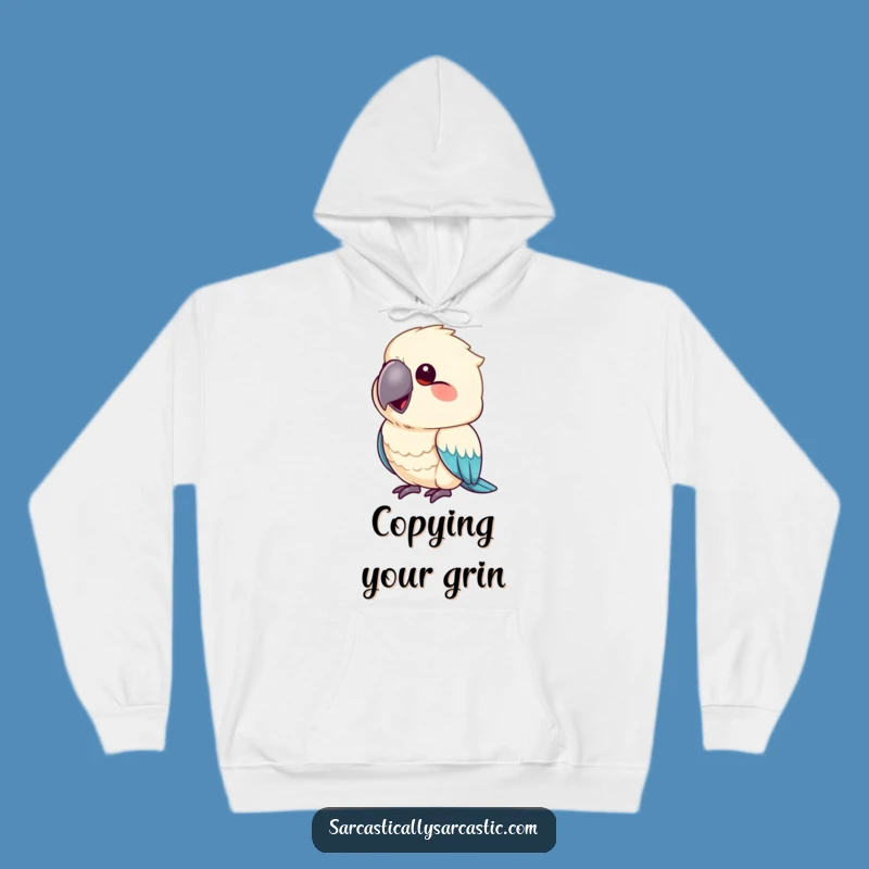 Funny Parrot Smirk Hoodie: Stay Cozy with This Cheeky Companion!