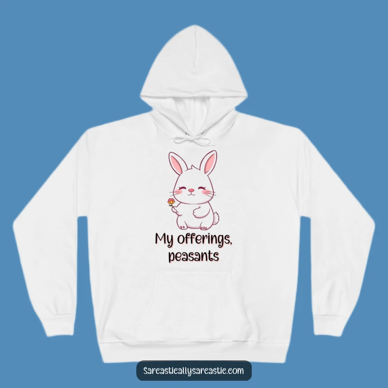 Funny Rabbit Flower Hoodie - Cozy Comfort with a Knowing Wink