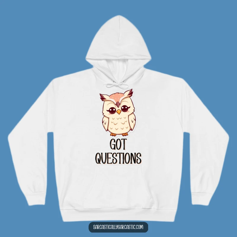 Funny Kawaii Owl Hoodie: Quizzical Comfort, Cozy and Hilarious Funny Gift!