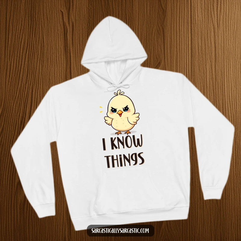 Funny Sarcastic Bird Hoodie featuring a cheerful bird character, radiating warmth and a subtly sassy attitude, perfect for cozy days.