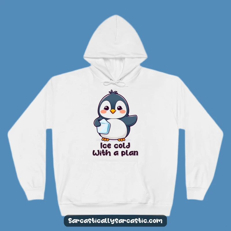 Kawaii Penguin Ice Cube Hoodie, Cozy Cool Funny Gift