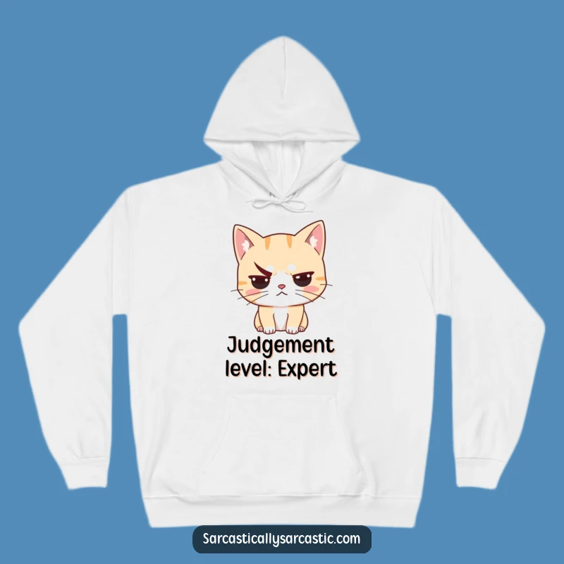 Funny Unimpressed Cat Hoodie - Sarcastic Feline Comfort, Ultimate Funny Gift