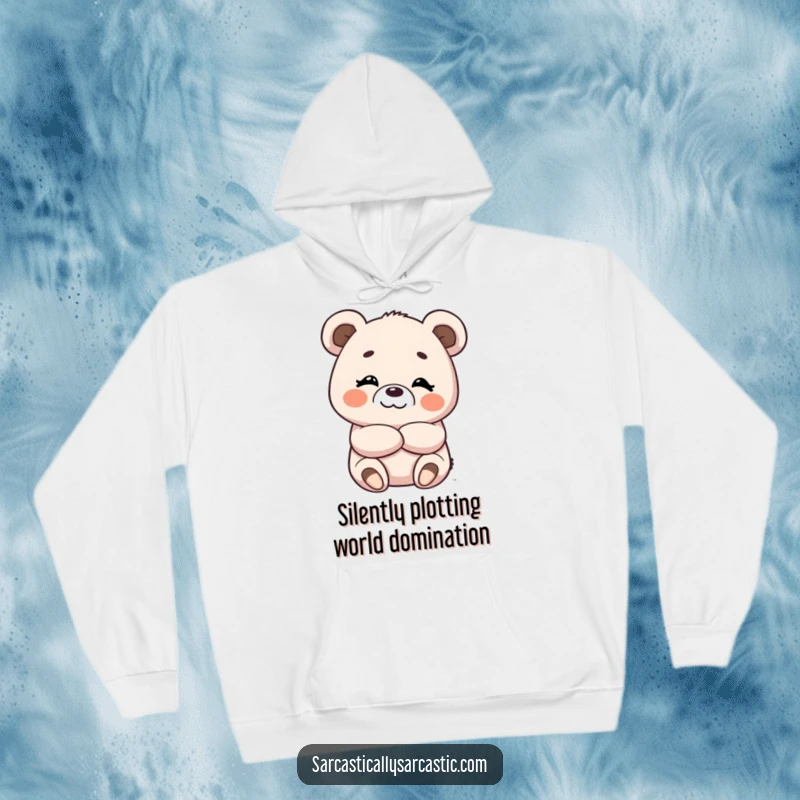Funny hoodie with an arms-crossed kawaii bear sporting a smug, amused smirk, perfect for lounging.