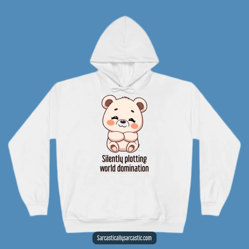 Kawaii Bear Smirk Hoodie, Cozy Cute and Funny Gift