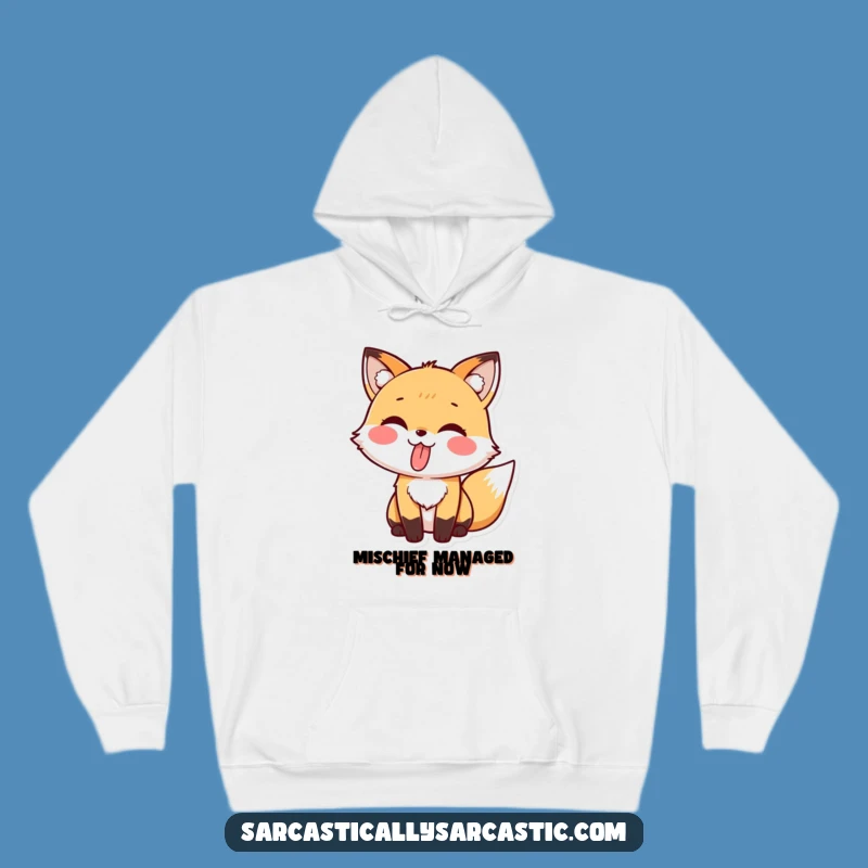 Kawaii Fox Tongue Out Hoodie, Cozy Cute & Funny Gift