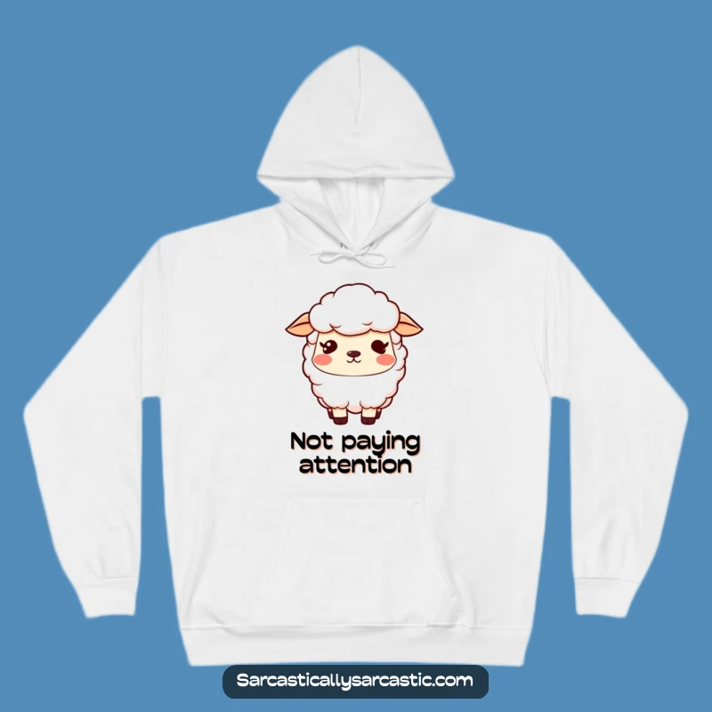 Funny Kawaii Sheep Hoodie: Cozy Vacant Stare, The Perfect Funny Gift for Mysterious Comfort