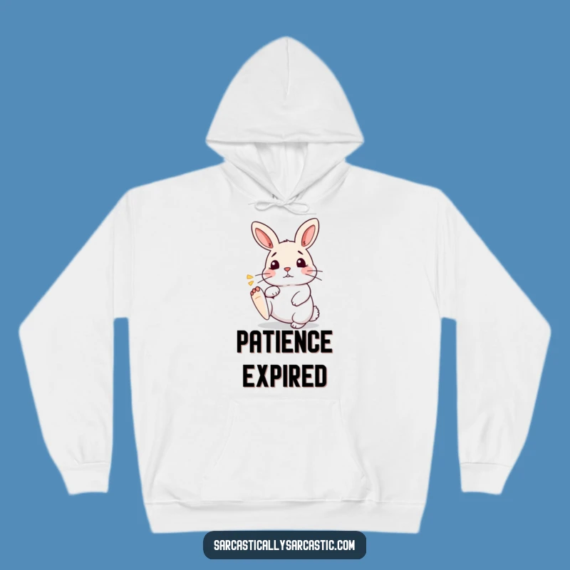 Funny Kawaii Rabbit Hoodie: Impatient Tapping Foot, Cozy and Hilarious Funny Gift!