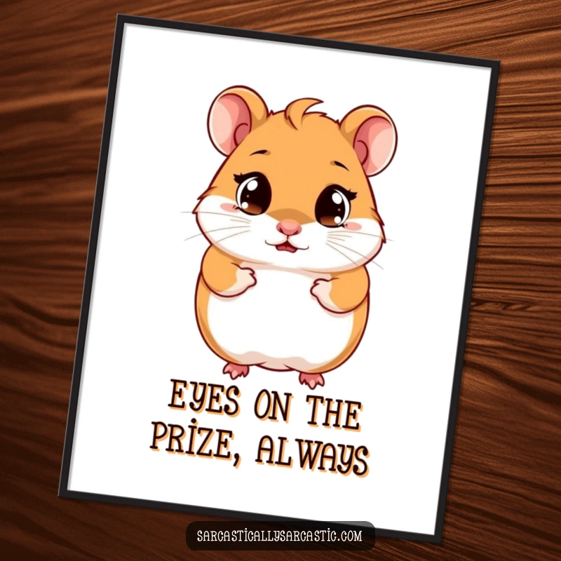 Funny Free Printable Wall Art: A cute hamster with a mischievous smirk and bright eyes, adding personality to your decor.