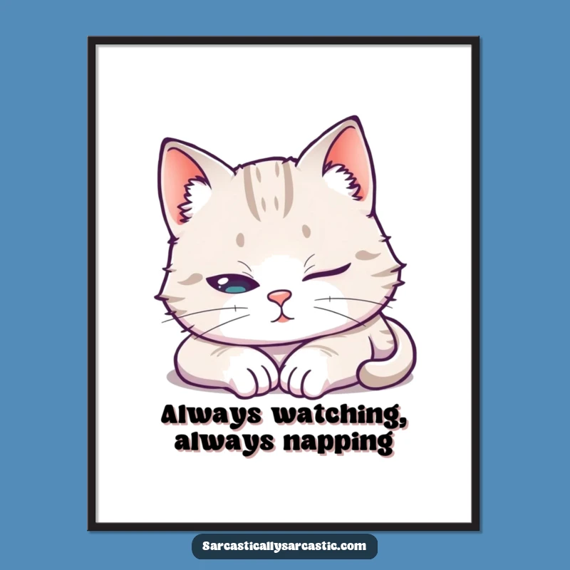 Free Printable Funny Wall Art: Sneaky Cat Art, Quirky Downloadable Decor