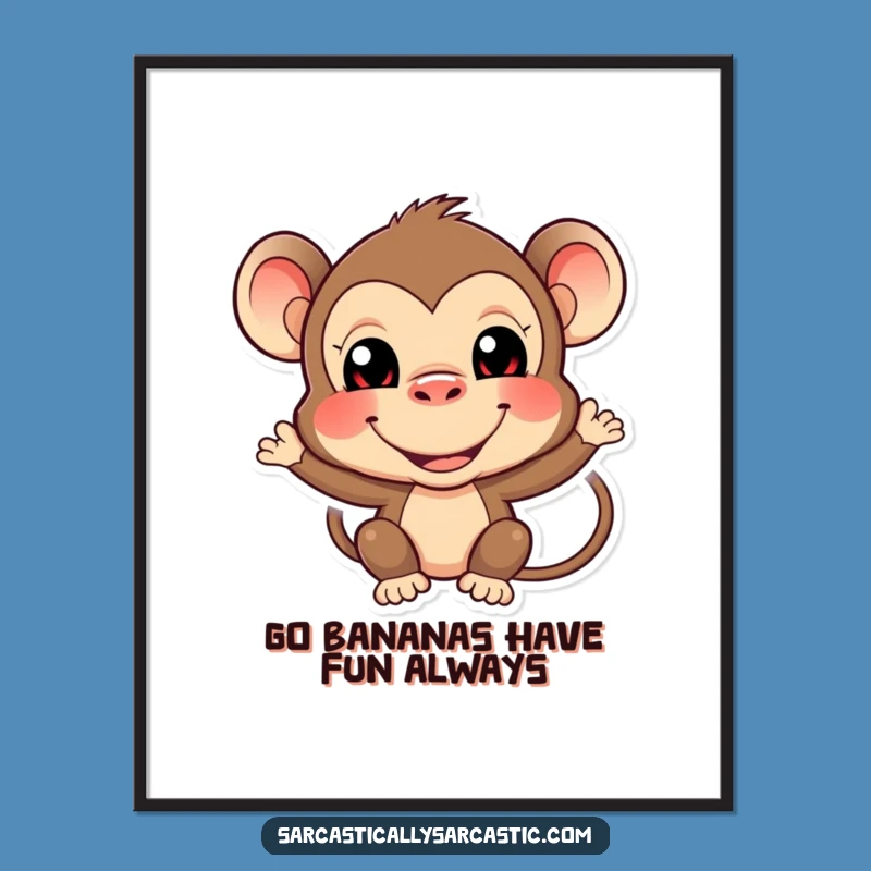 Free Printable Monkey Wall Art - Goofy Face Downloadable Decor