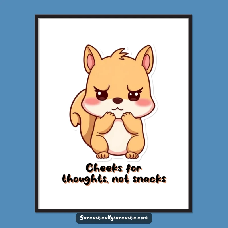 Free Printable Unimpressed Squirrel Wall Art: Funny Kawaii Downloadable Home Decor Gift