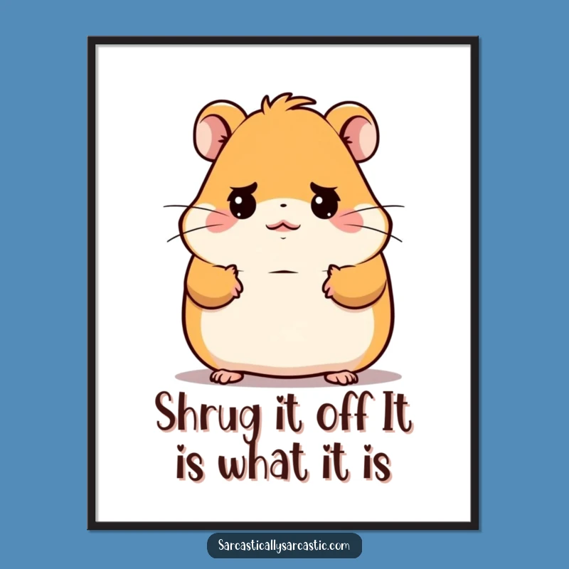 Free Printable Wall Art: Deadpan Hamster Shrug, Funny Downloadable Home Decor