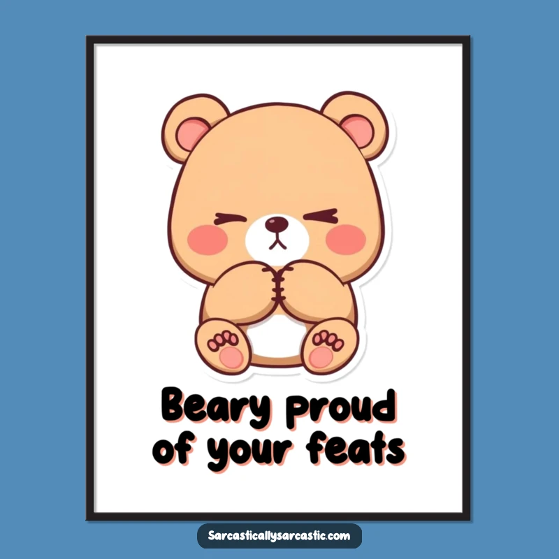 Free Printable Wall Art: Eye-Rolling Bear, Sarcastic Kawaii Downloadable Decor for Your Walls