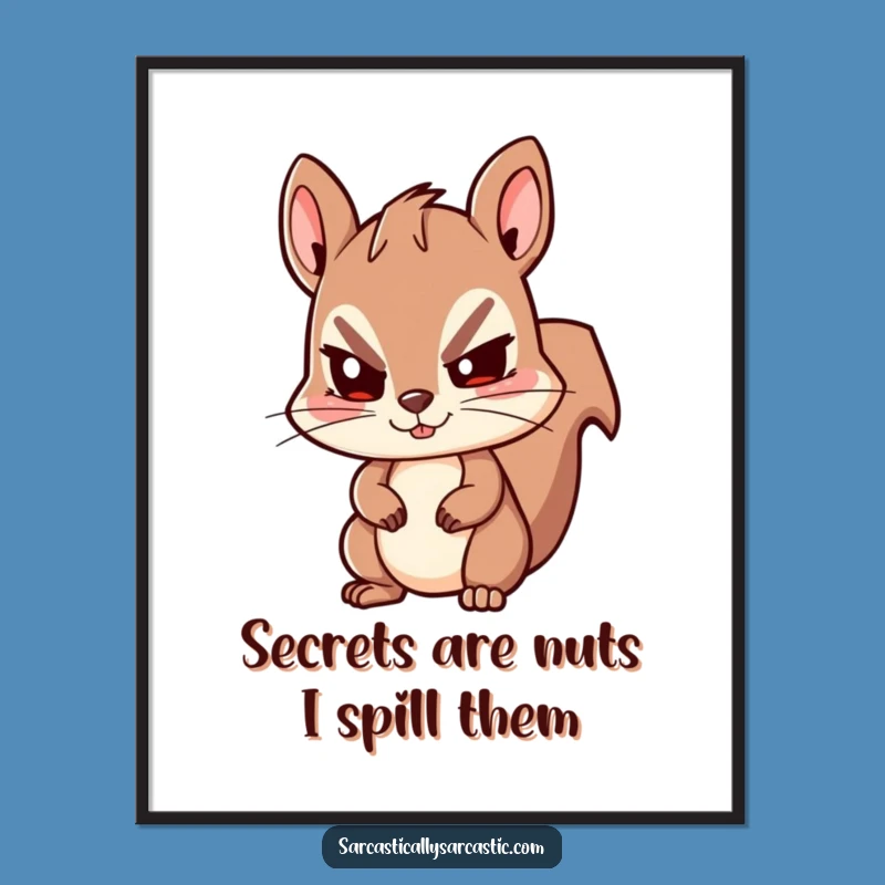 Free Printable Wall Art: Sly Squirrel Wink, Funny Downloadable Home Decor