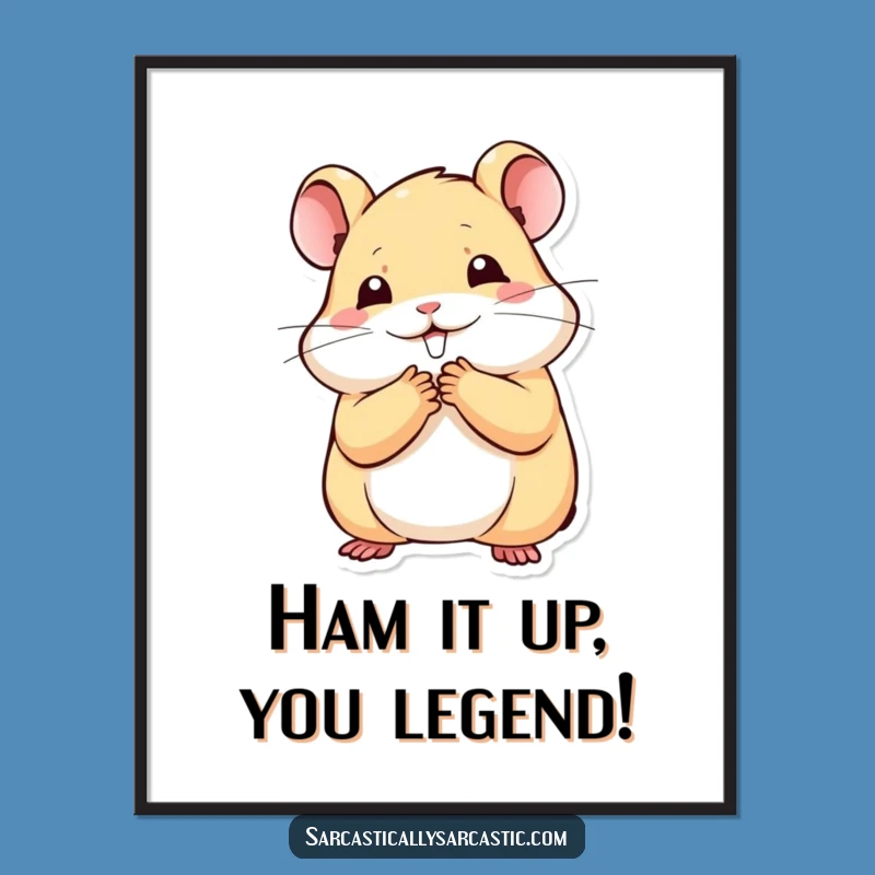 Funny Free Printable Kawaii Hamster Wall Art - Giggling Friend Downloadable Decor