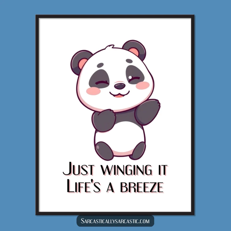 Free Printable Panda Wall Art - Winking Charm Downloadable Decor