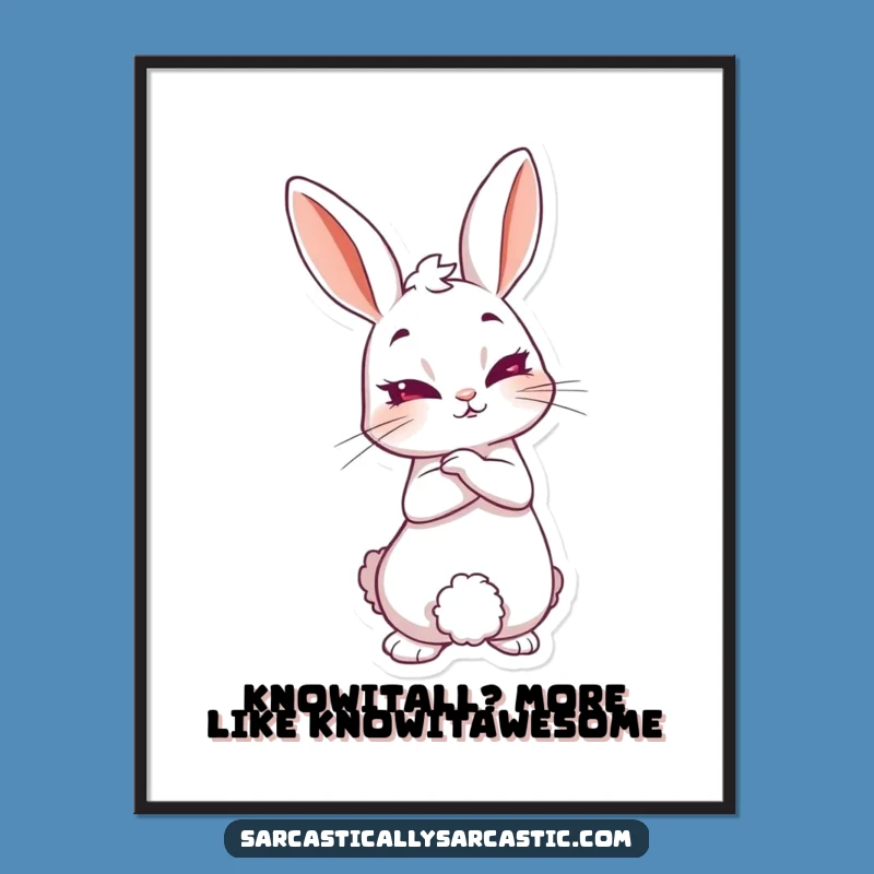Free Printable Smirking Rabbit Art: Downloadable Wall Art with a Wink