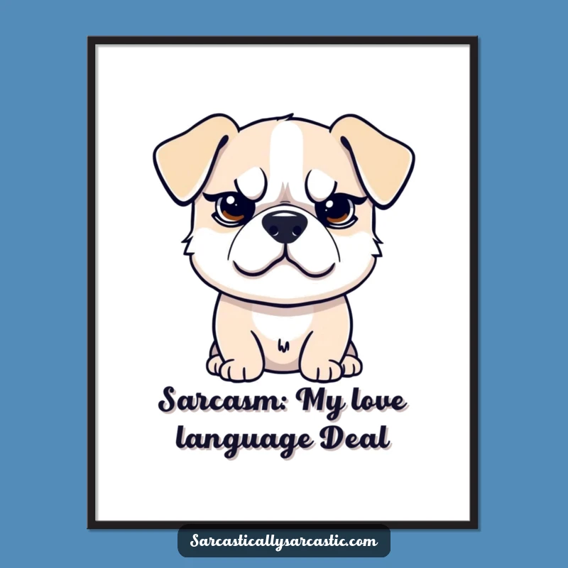 Sarcastic Free Printable Wall Art: Smirking Dog - Humorous Downloadable Decor!