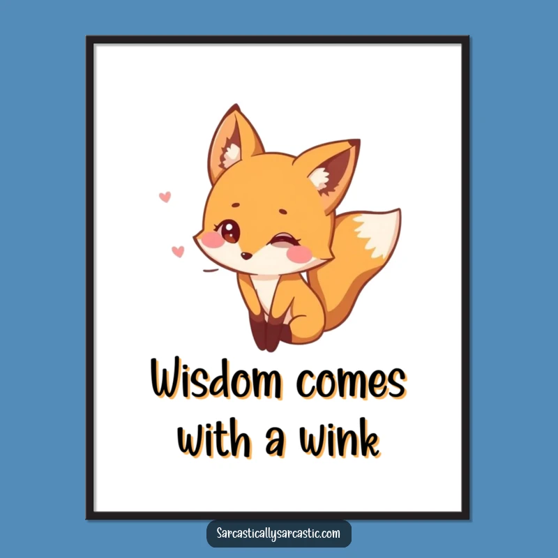 Funny Free Printable Wall Art: Fox Secret Twinkle Eyes Laughable Downloadable Decor