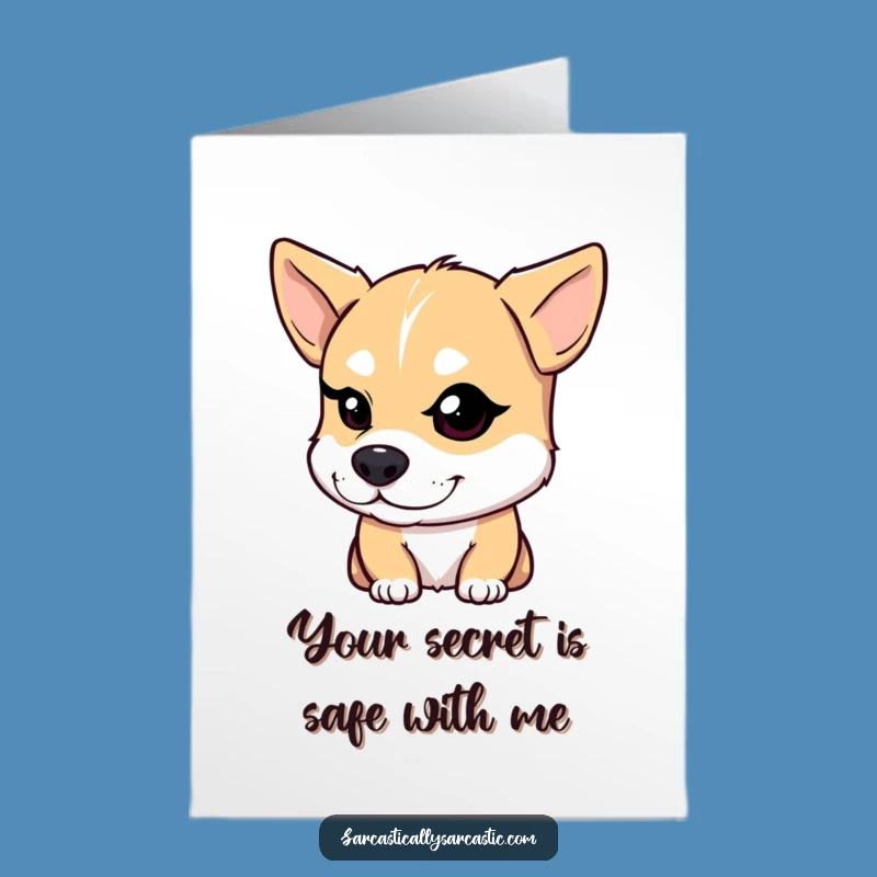 Free Printable Birthday Card: Funny Dog Wink Smirk Downloadable Greeting Gift