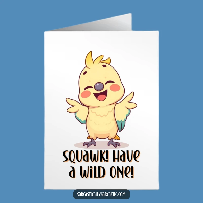 Free Printable Birthday Card: Funny Parrot Mimicking Gesture Funny Downloadable Papagallo Gift