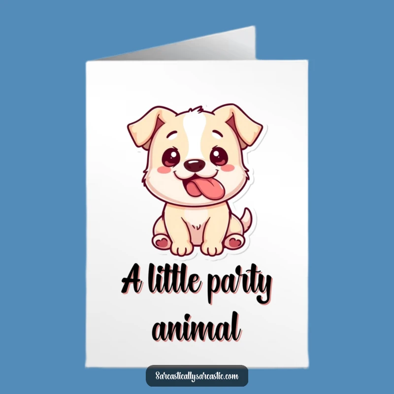 Free Printable Birthday Card: Playful Dog Tongue Out Downloadable Greeting Gift