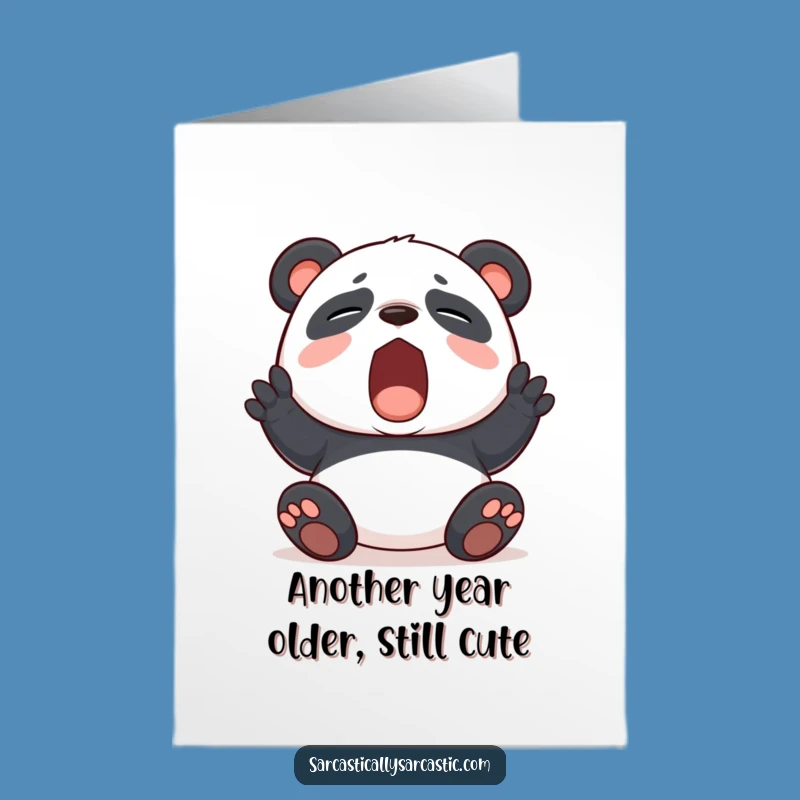 Free Printable Panda Birthday Card: Hilarious Bored Panda Yawns for a Funny Gift