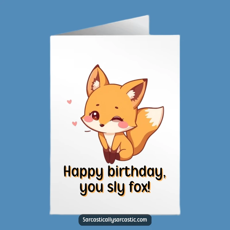 Free Printable Birthday Card: Fox Secret Twinkle Eyes LOL Downloadable Gift