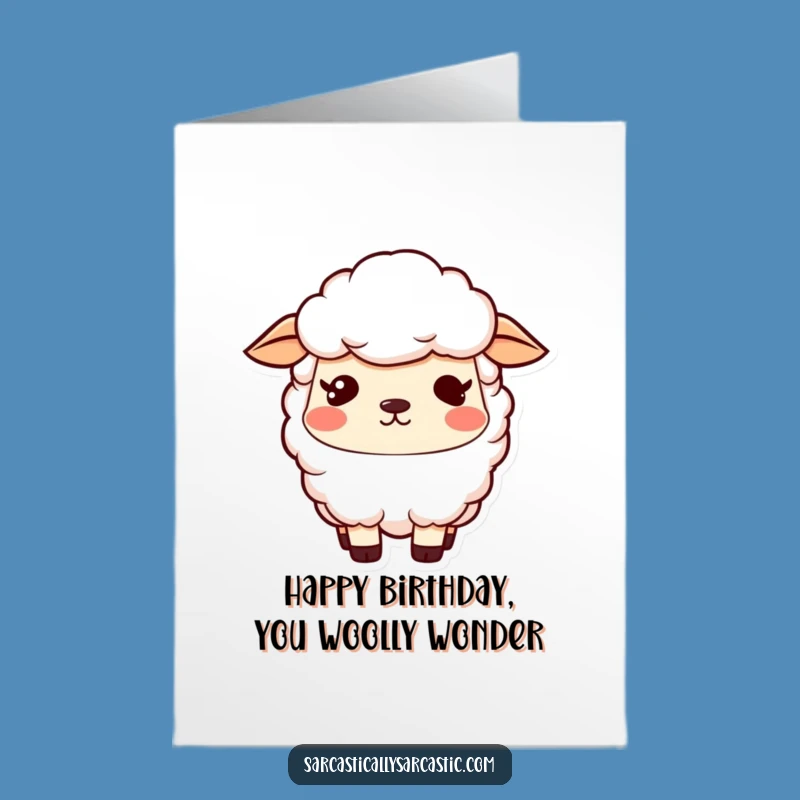 Free Printable Funny Sheep Birthday Card - Smug Kawaii Sheep Downloadable Gift