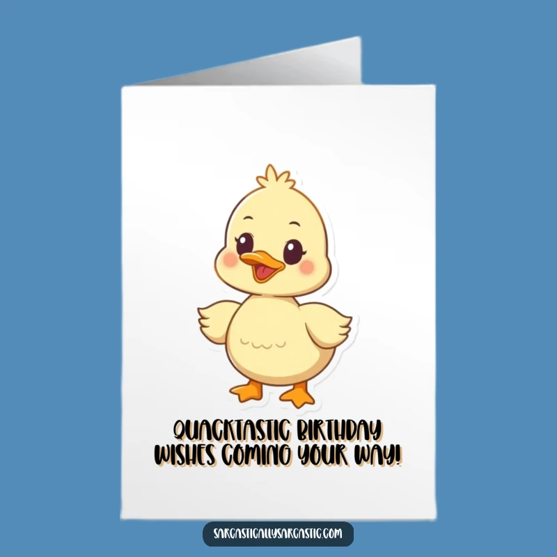 Free Printable Funny Duckling Birthday Card - Quack Up With Laughter Downloadable Gift