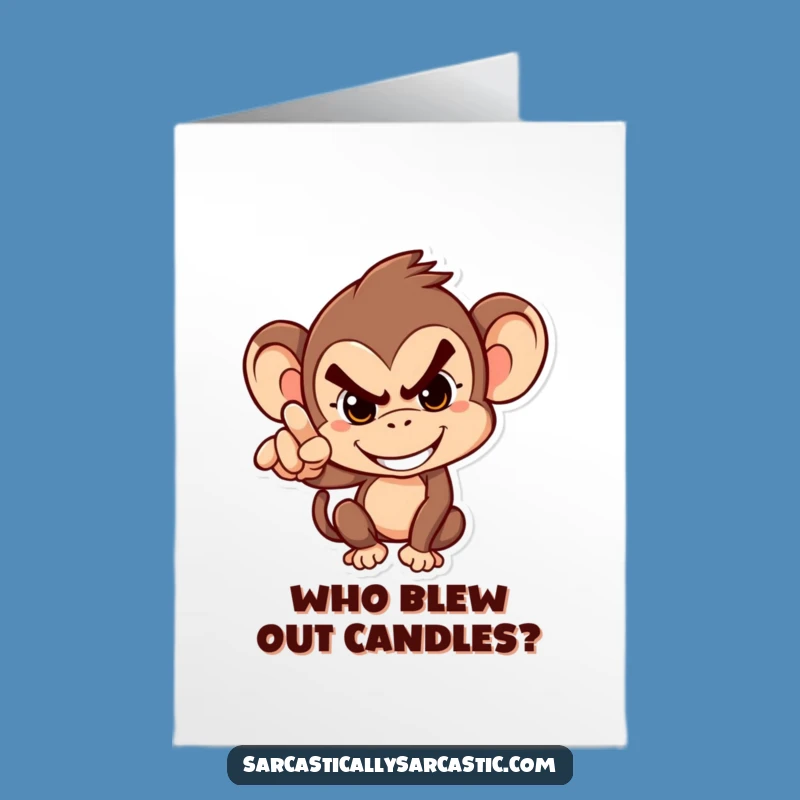 Mischievous Monkey Birthday Card: Free Printable Funny Downloadable Gift for Playful Blame