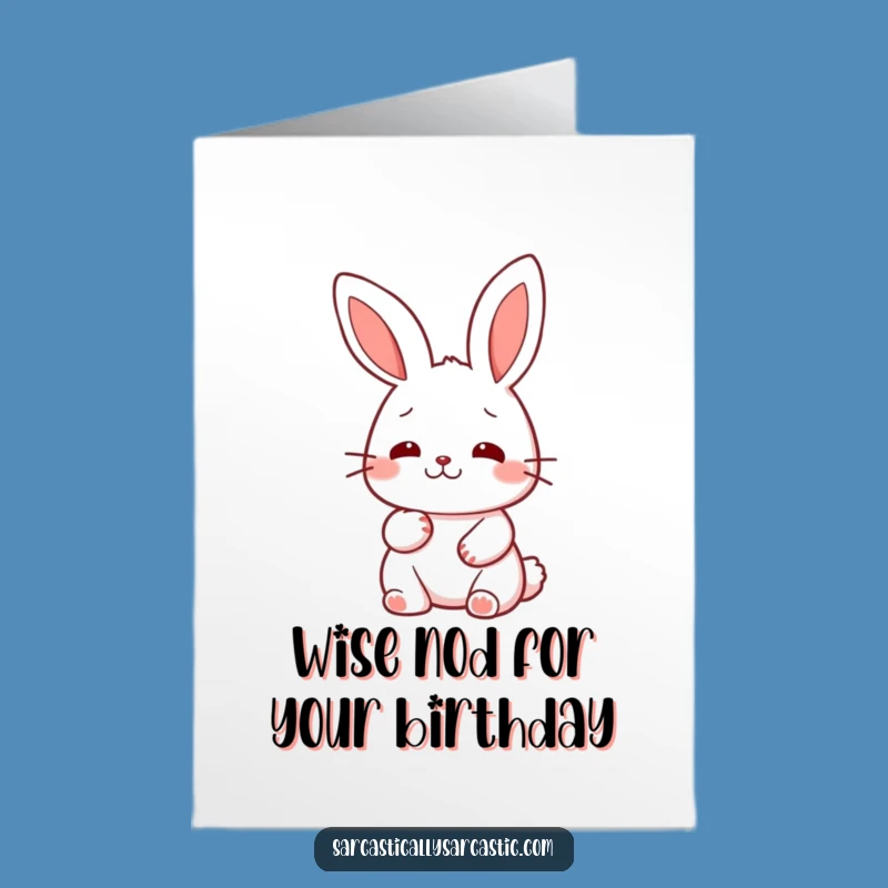 Free Printable Birthday Card: Kawaii Rabbit Nod - Funny Downloadable Gift